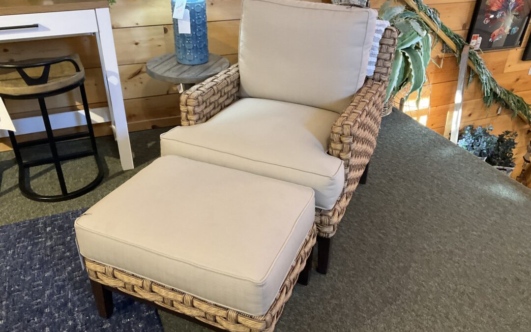Luciano Wicker Chair and Ottoman